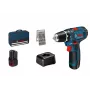 Δραπανοκατσάβιδο μπαταρίας Bosch GSR 12V-15 Professional, 1300 RPM, Μαύρο, Μπλε