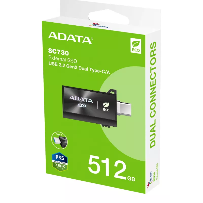 ADATA SC730 512 GB USB Type-C 3.2 Gen 2 (3.1 Gen 2) Μαύρο