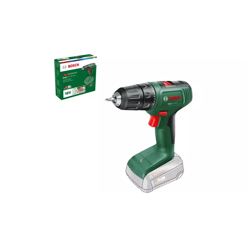 Bosch EasyDrill 18V-40 06039D8000 επαναφορτιζόμενο δραπανοκατσάβιδο, 40 Nm, 1630 rpm, 2 ταχυτήτων, χωρίς μπαταρία και φορτιστή, πράσινο/μαύρο