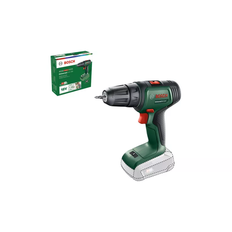 Bosch UniversalDrill 18V 06039D4000 επαναφορτιζόμενο δραπανοκατσάβιδο, 40 Nm, 1450 rpm, 2 ταχυτήτων, τσοκ ταχείας σύσφιξης, χωρίς μπαταρία και φορτιστή, πράσινο/μαύρο