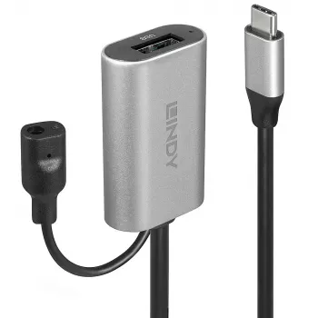 Lindy 5m USB 3.2 Gen 1 C/A Active Extension, 5 m, USB C, USB A, USB 3.2 Gen 1 (3.1 Gen 1), Ασημί