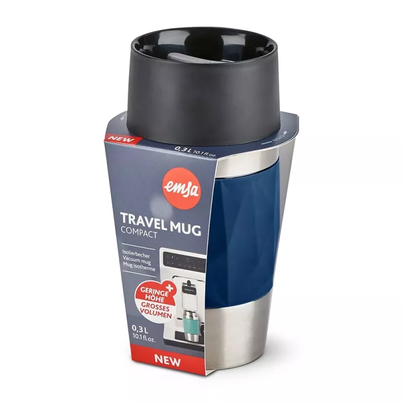 EMSA Travel Mug Compact 300 ml Μπλε, Ανοξείδωτο ατσάλι