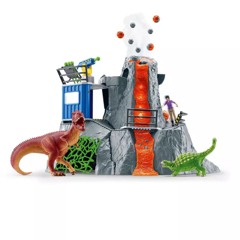 Schleich δεινόσαυρος βάση αποστολής ηφαιστείου πολύχρωμο 42564