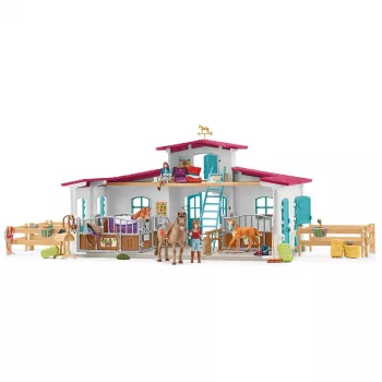 schleich HORSE CLUB ιππικό κέντρο στη λίμνη, αγρόκτημα, στάβλος αλόγων, άλογα, 5 έτη, πολύχρωμο, πλαστικό