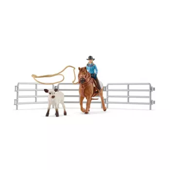 schleich Cowgirl Team Roping Fun, 3 έτη, Πολύχρωμο