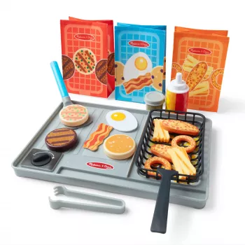 Melissa & Doug Flip & Fry Σετ παιχνιδιού ψησταριάς με Water WOW! Παιχνίδι φαγητού με αλλαγή χρώματος, Προσχολικό παιχνίδι από 3 ετών