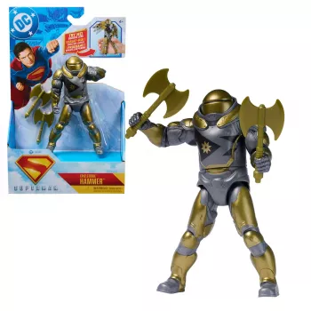 Φιγούρα δράσης Superman Hammer of Boravia 6 ίντσες, στυλ ταινίας, περιλαμβάνει 2 αξεσουάρ, χρυσό/γκρι