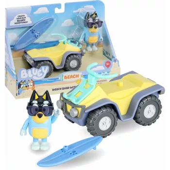 Moose Toys Bluey S9 σετ φιγούρας & οχήματος παραλιακό quad με Bandit
