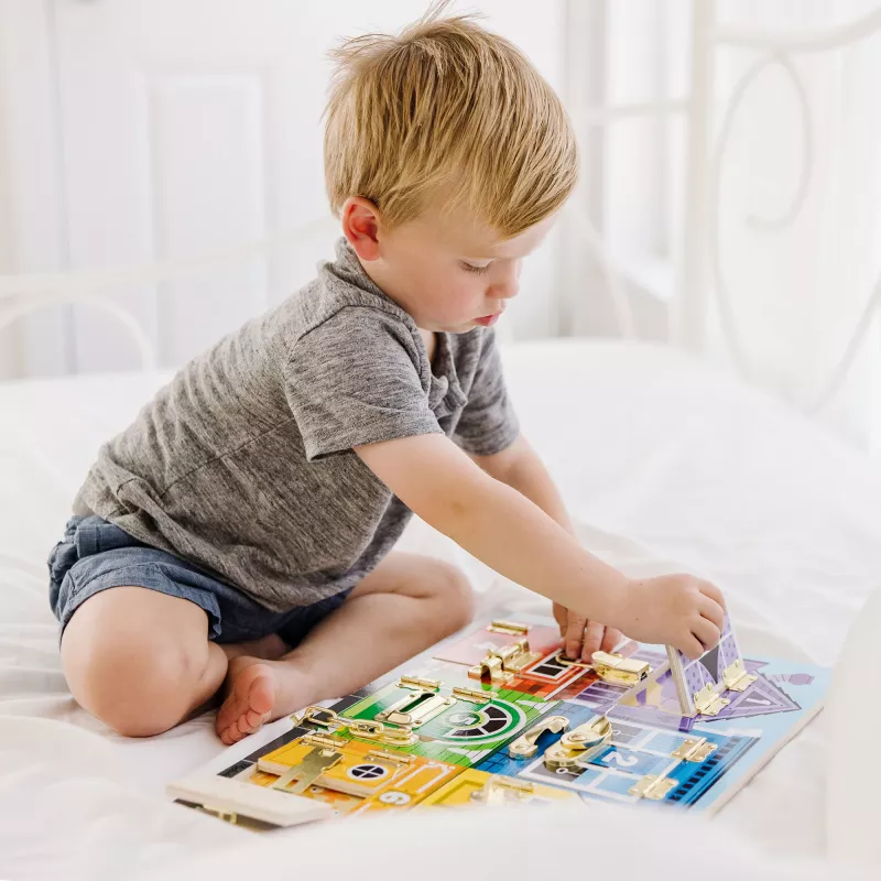 Melissa & Doug MDT MSK Latches Board Display GML, 3 ετών, ξύλο, πολύχρωμο