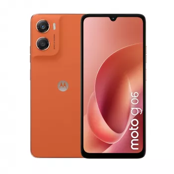 Motorola moto g06 XT2535-14 smartphone, 6,88 ίντσες (17,48 cm), MediaTek Helio G81-Extreme, 4 GB RAM, 256 GB, 50 MP, Android, πορτοκαλί Arabesque