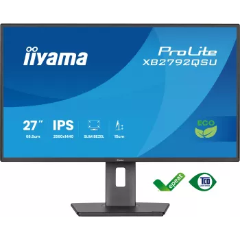 Οθόνη IIYAMA ProLite XB2792QSU-B1 27” IPS QHD 2560×1440 3 ms 178° VESA βάση ρυθμιζόμενου ύψους USB 3.2 Hub ηχεία μαύρο B ενέργεια