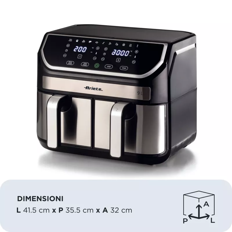 Φριτέζα αέρα Ariete 4625/00 9 L 2100 W μαύρο ασημί