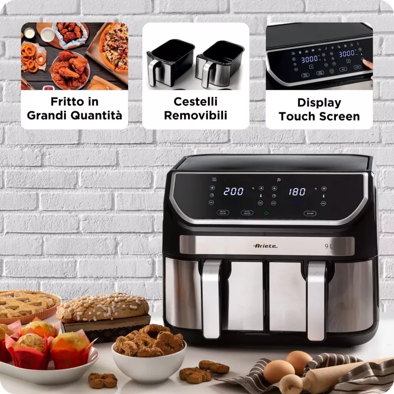 Φριτέζα αέρα Ariete 4625/00 9 L 2100 W μαύρο ασημί