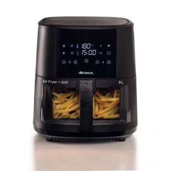 Ariete 4630/00 φριτέζα αέρα, 9 l, 1500 W, χωρητικότητα φόρτωσης 3,6 kg, 7 προγράμματα, έως 200°C, παράθυρο παρακολούθησης, μαύρη