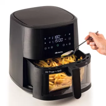 Ariete 4630/00 φριτέζα αέρα, 9 l, 1500 W, χωρητικότητα φόρτωσης 3,6 kg, 7 προγράμματα, έως 200°C, παράθυρο παρακολούθησης, μαύρη