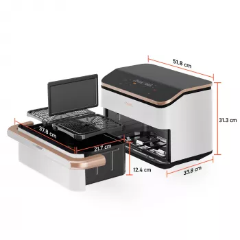 Cosori Dual Blaze Twinfry Chef Edition Double 10 L επιτραπέζια συσκευή 2800 W φριτέζα αέρα ροζ χρυσό, λευκό