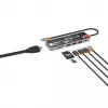 Canyon DS-13 CNS-TDS13 διανομέας USB-C 7 σε 1, HDMI 4K, 3x USB 3.0, USB-C PD 100W, συσκευή ανάγνωσης SD/microSD, διάφανο Space Grey