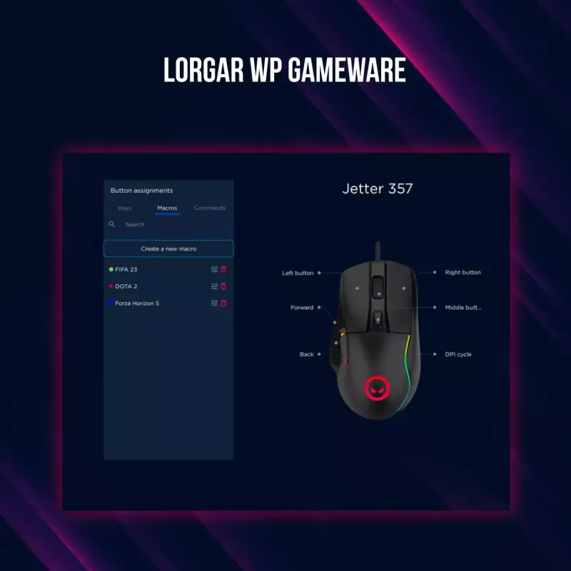 Ποντίκι Lorgar Jetter 357 Gaming οπτικό δεξιόχειρο