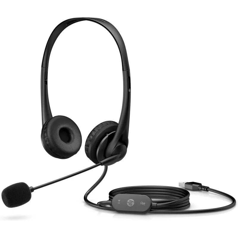 HP Stereo USB Headset G2, ενσύρματο, γραφείο/callcenter, 90 g, headset, μαύρο