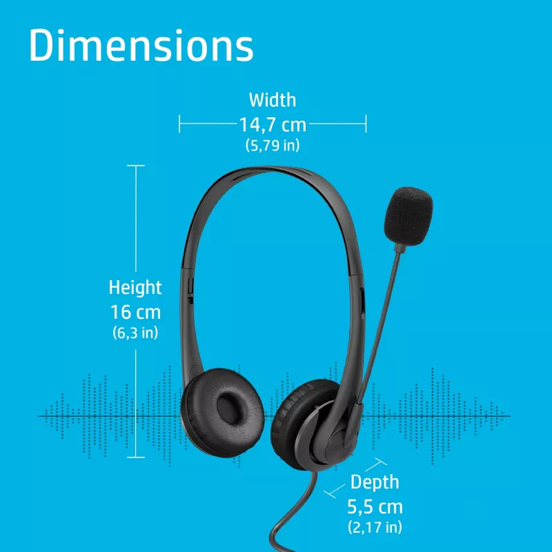 HP Stereo USB Headset G2, ενσύρματο, γραφείο/callcenter, 90 g, headset, μαύρο