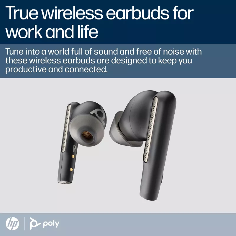 HP Poly Poly Voyager Free 60 UC Carbon μαύρα ακουστικά earbuds +BT700 USB-A adapter +Basic Charge Case