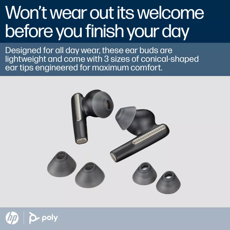 HP Poly Poly Voyager Free 60 UC Carbon μαύρα ακουστικά earbuds +BT700 USB-A adapter +Basic Charge Case