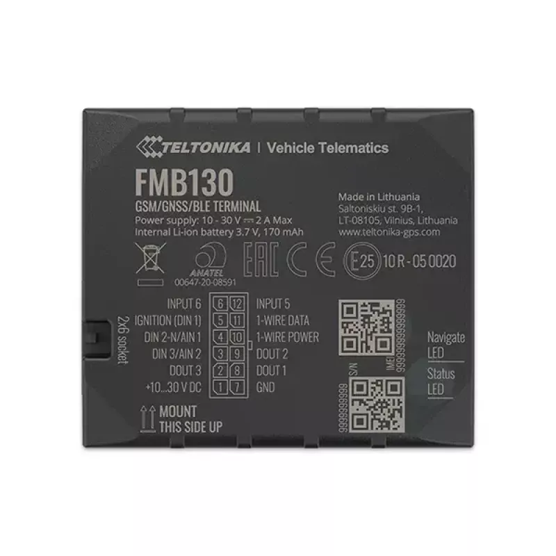 GPS-Tracker Teltonika FMB130 Αυτοκίνητο Μαύρο