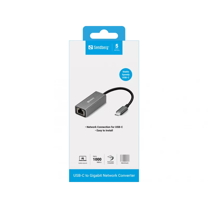 Προσαρμογέας δικτύου Sandberg USB-C Gigabit 136-04
