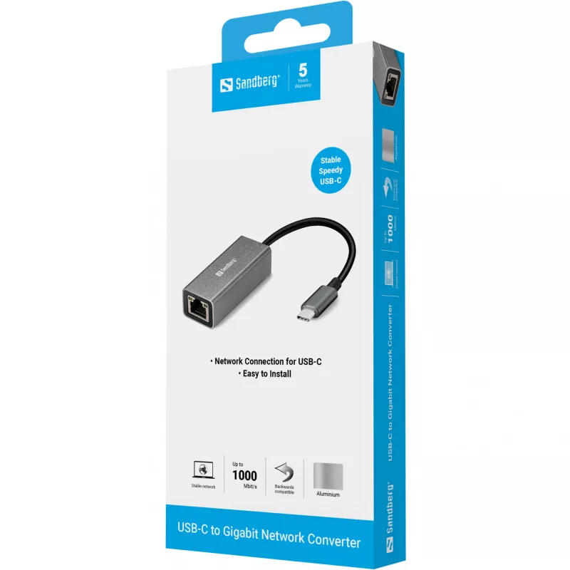 Προσαρμογέας δικτύου Sandberg USB-C Gigabit 136-04