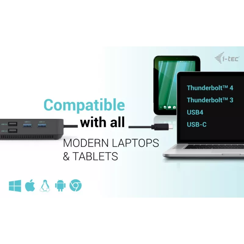 i-tec USB-C HDMI Dual DP Σταθμός σύνδεσης με Power Delivery 100 W