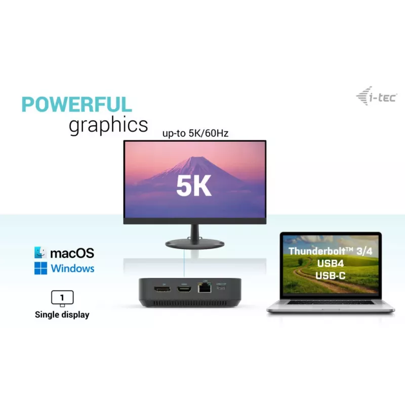 i-tec USB-C HDMI Dual DP Σταθμός σύνδεσης με Power Delivery 100 W