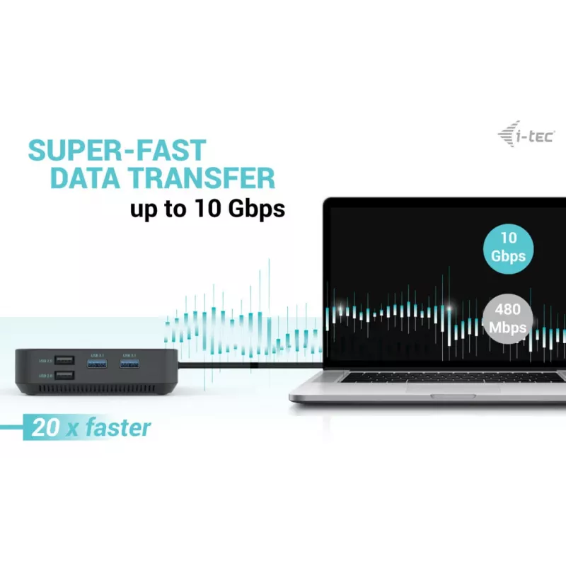 i-tec USB-C HDMI Dual DP Σταθμός σύνδεσης με Power Delivery 100 W