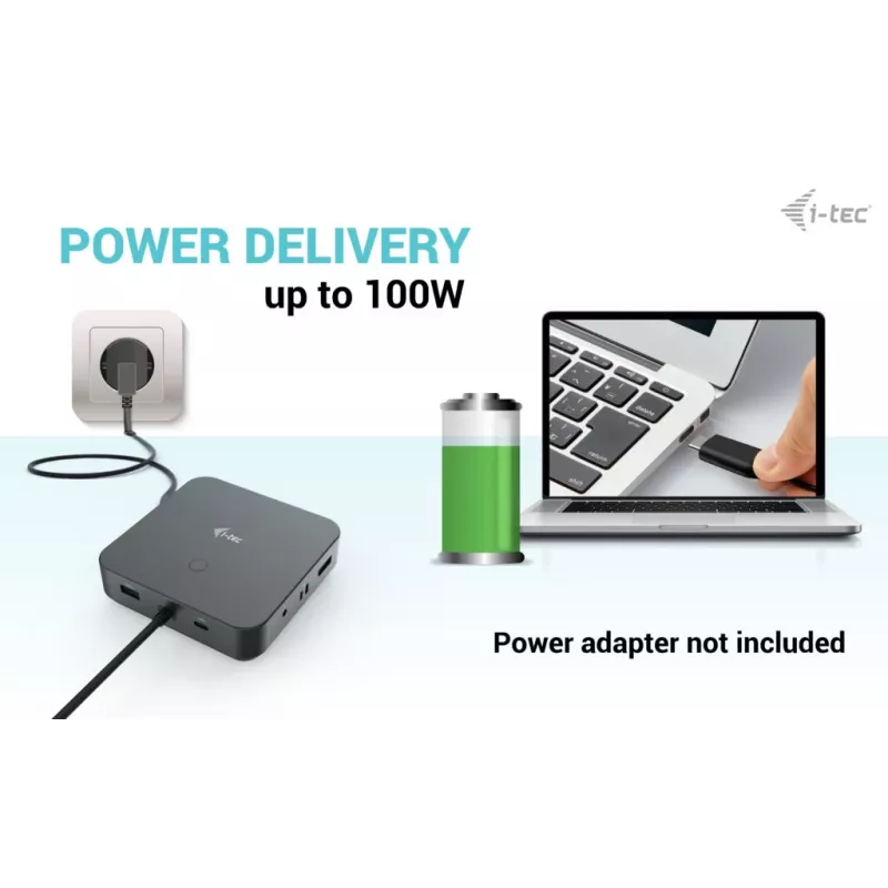 i-tec USB-C HDMI Dual DP Σταθμός σύνδεσης με Power Delivery 100 W