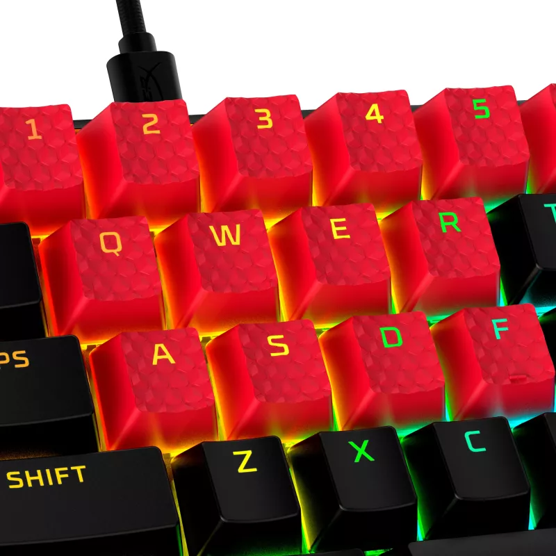 HyperX Rubber Keycaps - Σετ αξεσουάρ gaming - Κόκκινο (US-Layout)