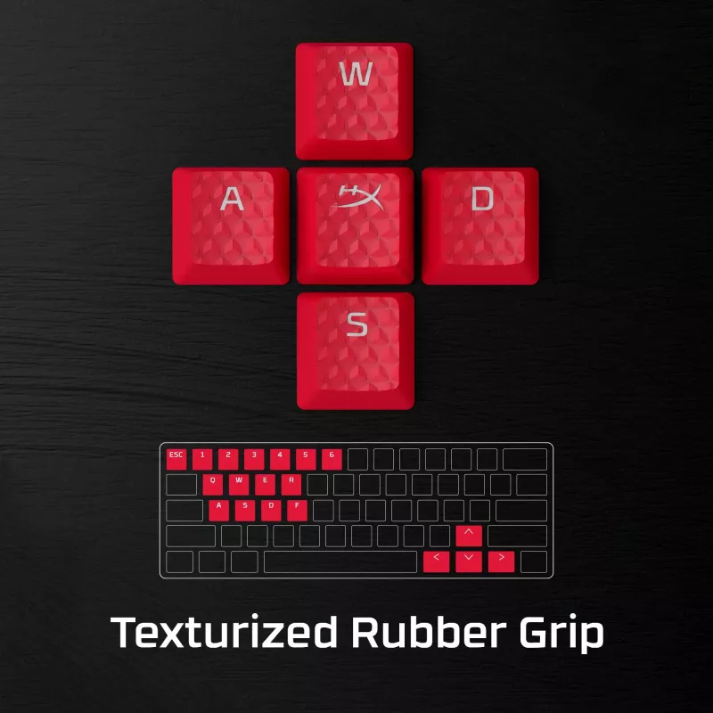 HyperX Rubber Keycaps - Σετ αξεσουάρ gaming - Κόκκινο (US-Layout)