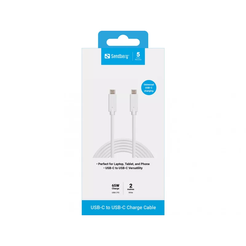 Καλώδιο φόρτισης USB-C Sandberg 136-17 2M 65W