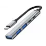 Sandberg USB-C σε 3xUSB-A+2xUSB-C SAVER USB 3.2 Gen 1 γκρι αλουμίνιο