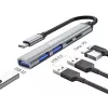 Sandberg USB-C σε 3xUSB-A+2xUSB-C SAVER USB 3.2 Gen 1 γκρι αλουμίνιο