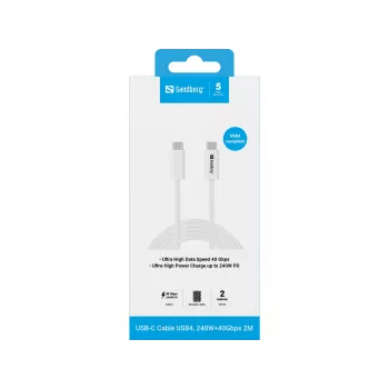 Καλώδιο Sandberg USB-C>C USB4 240W 40Gbps 2M