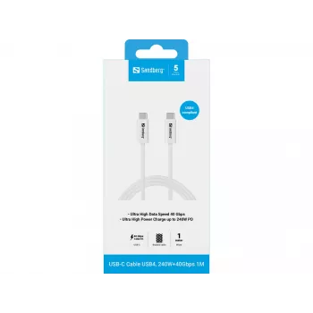 Καλώδιο Sandberg USB-C>C USB4 240W 40Gbps 1M