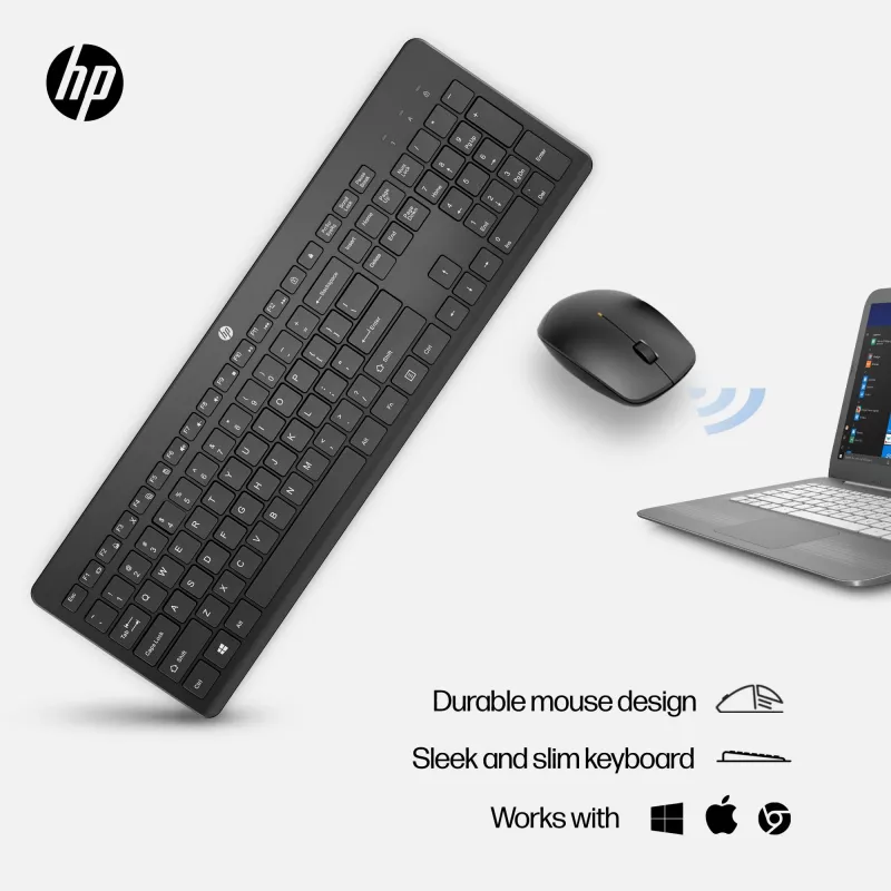 Ασύρματο σετ ποντικιού και πληκτρολογίου HP 230 Full-Size μαύρο