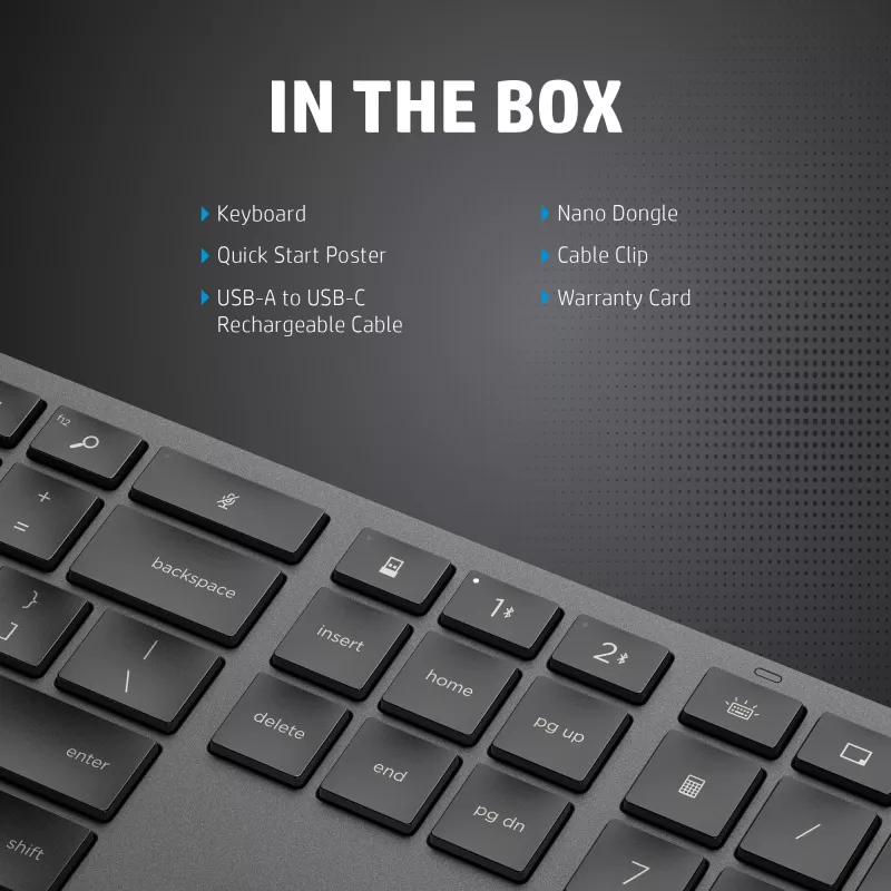 Ασύρματο πληκτρολόγιο HP 975 Dual-Mode Full-size Mechanical QWERTY