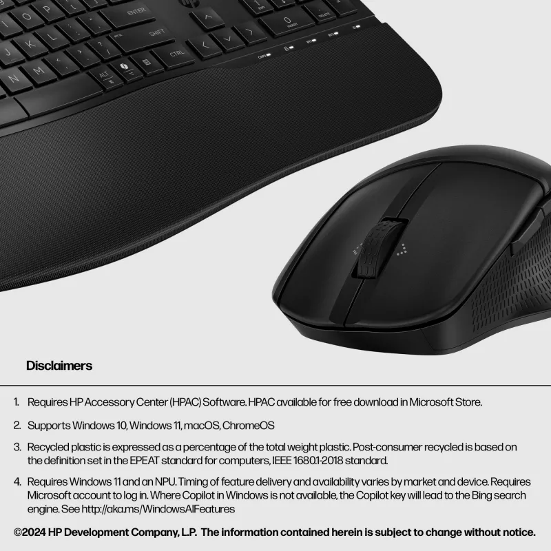 HP 685 Comfort Dual-Mode σετ πληκτρολογίου και ποντικιού Full-Size Wireless Bluetooth