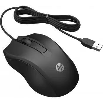 Ενσύρματο ποντίκι HP 100, αμφίχειρο, οπτικό, USB Type-A, 1600 DPI, μαύρο