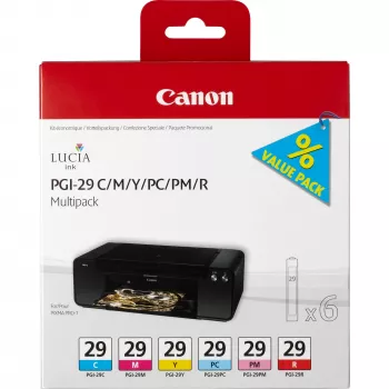 Canon PGI-29 C/M/Y/PC/PM/R 6 μελανοταινίες πολλαπλή συσκευασία