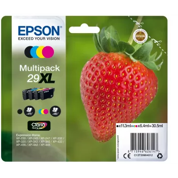 Epson 29XL Strawberry C13T29964022 Claria Home Ink πολυσυσκευασία κασετών μελανιού, 4 τεμ., XL, 30,5 ml, μαύρο/κυανό/ματζέντα/κίτρινο