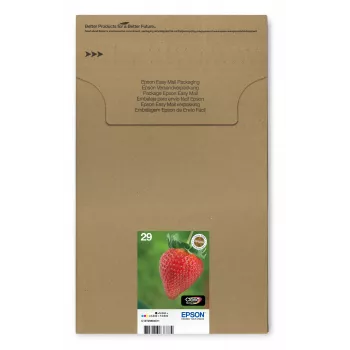 Epson Strawberry πολυσυσκευασία 4 χρωμάτων 29 EasyMail, Standard απόδοση, μαύρο, cyan, magenta, κίτρινο, 5,3 ml, 3,2 ml, 1 τεμ., πολυσυσκευασία