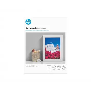 HP Q8696A Advanced Glossy φωτογραφικό χαρτί γυαλιστερό χωρίς περιθώρια, 250 g/m², 13 x 18 cm (130 x 180 mm), 25 φύλλα