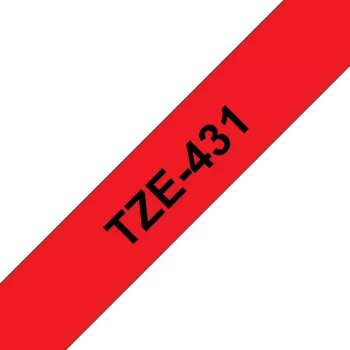 Ταινία ετικετών Brother TZE-431 μαύρο σε κόκκινο