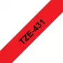 Ταινία ετικετών Brother TZE-431 μαύρο σε κόκκινο